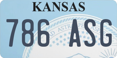 KS license plate 786ASG