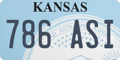 KS license plate 786ASI