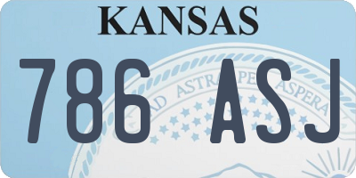 KS license plate 786ASJ