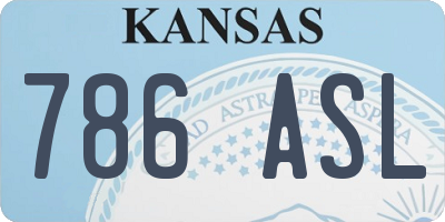 KS license plate 786ASL