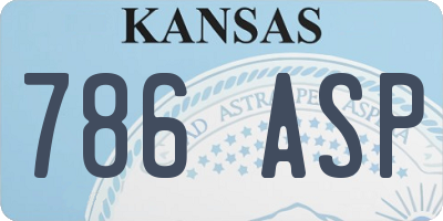 KS license plate 786ASP