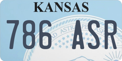 KS license plate 786ASR