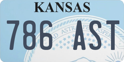 KS license plate 786AST