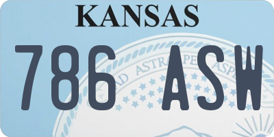 KS license plate 786ASW