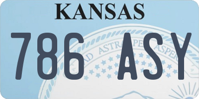 KS license plate 786ASY