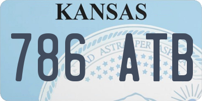 KS license plate 786ATB
