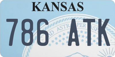 KS license plate 786ATK