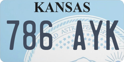 KS license plate 786AYK