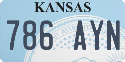 KS license plate 786AYN
