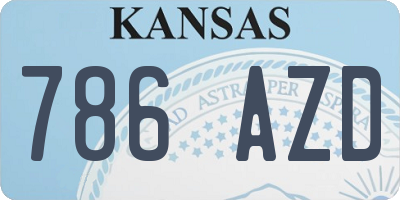 KS license plate 786AZD