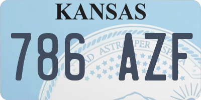 KS license plate 786AZF