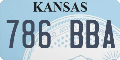 KS license plate 786BBA
