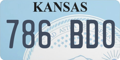 KS license plate 786BDO