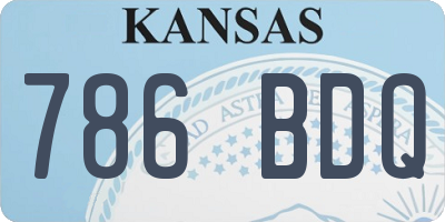 KS license plate 786BDQ