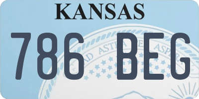 KS license plate 786BEG