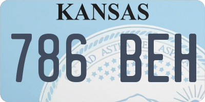 KS license plate 786BEH