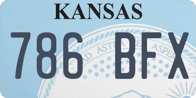 KS license plate 786BFX