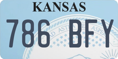KS license plate 786BFY