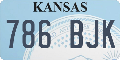 KS license plate 786BJK