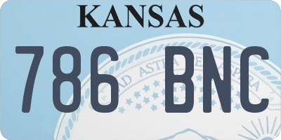 KS license plate 786BNC