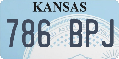 KS license plate 786BPJ