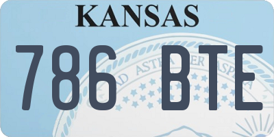 KS license plate 786BTE