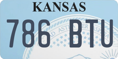 KS license plate 786BTU