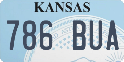 KS license plate 786BUA
