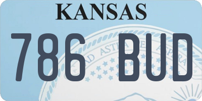 KS license plate 786BUD