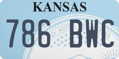 KS license plate 786BWC