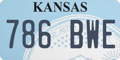 KS license plate 786BWE