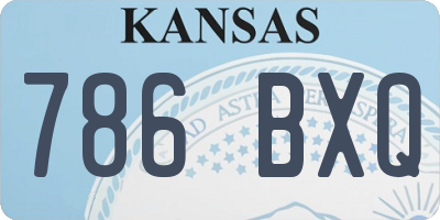 KS license plate 786BXQ