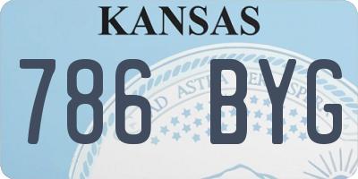 KS license plate 786BYG