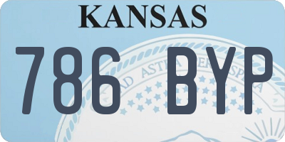 KS license plate 786BYP
