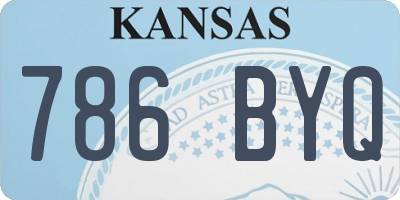 KS license plate 786BYQ