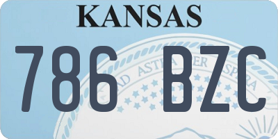 KS license plate 786BZC