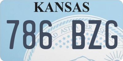 KS license plate 786BZG
