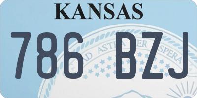 KS license plate 786BZJ