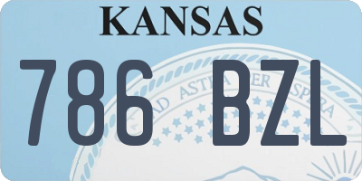 KS license plate 786BZL