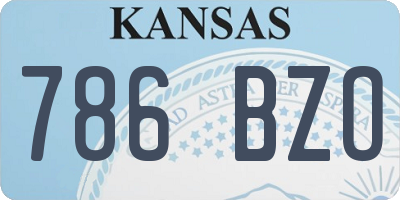 KS license plate 786BZO