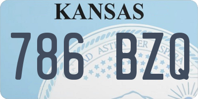 KS license plate 786BZQ