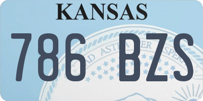 KS license plate 786BZS