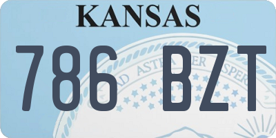 KS license plate 786BZT