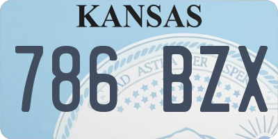 KS license plate 786BZX