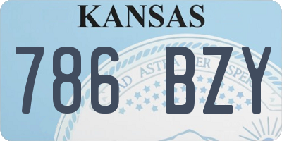 KS license plate 786BZY
