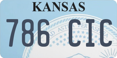 KS license plate 786CIC