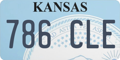 KS license plate 786CLE