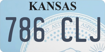 KS license plate 786CLJ