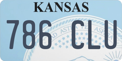 KS license plate 786CLU