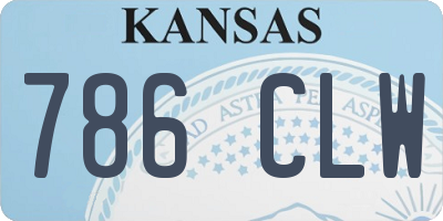 KS license plate 786CLW